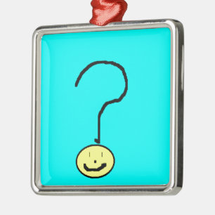 Ornement Métallique Joyeuse question souriante Mark Emoji, Art pour en