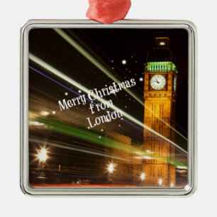 Ornement Métallique Joyeux Noël depuis Londres - Big Ben