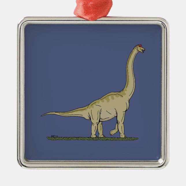 Ornement Métallique Jurassique Dinosaure Brachiosaurus (Devant)