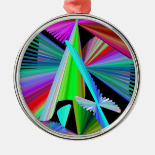 Ornement Métallique Kaleidoscope Art Rouge Vert Violet Bleu Noir