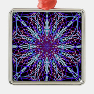 Ornement Métallique Kaleidoscope noir violet Mandala Art