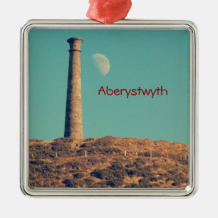 Ornement Métallique La Lune et une tour : Aberystwyth