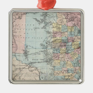Ornement Métallique La nouvelle carte de l'état du Texas de Richardso