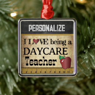 Ornement Métallique L'amour comme enseignant de garderie   VINTAGE