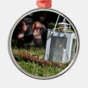 Ornement Métallique Lanterne lumineuse