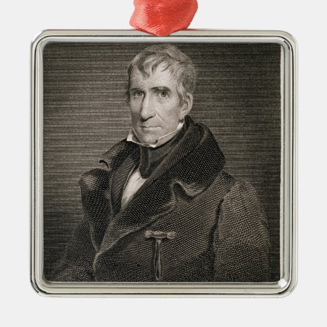 Ornement Métallique Le Général principal William Henry Harrison, gravé (Devant)