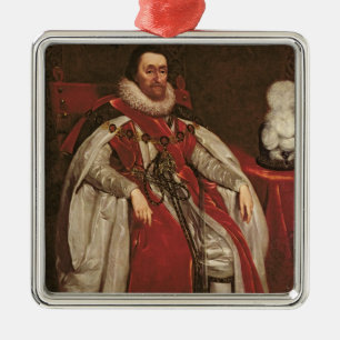 Ornement Métallique Le Roi James I de l'Angleterre et VI de l'Ecosse,