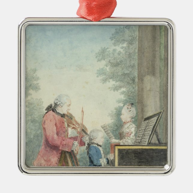 Ornement Métallique Leopold Mozart et ses enfants Wolfgang (Devant)