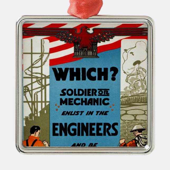 Ornement Métallique Lequel ? Soldat ou mécanicien (Devant)