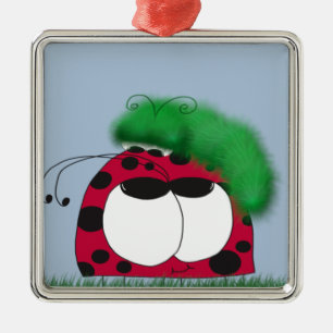 Ornement Métallique Les amis rares Ladybug et Caterpillar