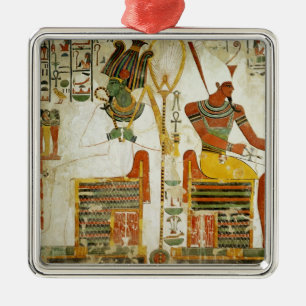 Ornement Métallique Les dieux Osiris et Atum, de la tombe de