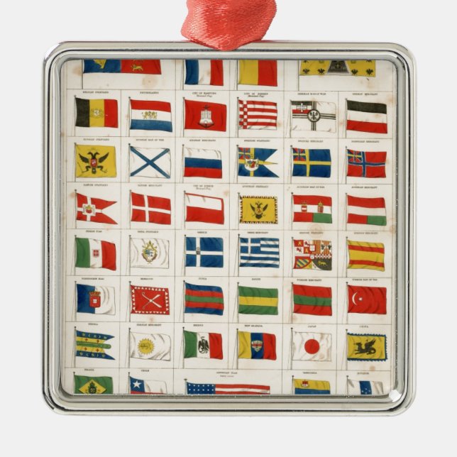 Ornement Métallique Les drapeaux de toutes les nations (Devant)