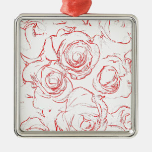 Ornement Métallique Lignes directrices de Red Roses