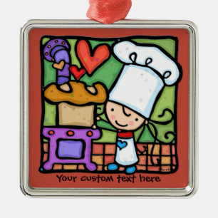 Ornement Métallique Little Girlie aime faire cuire du pain DK RUST