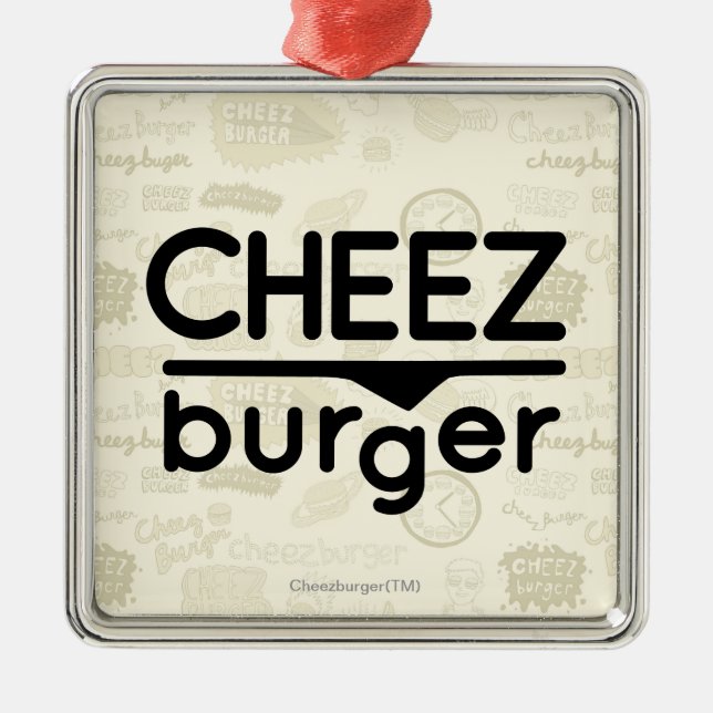 Ornement Métallique Logo de Cheezburger (noir) (Devant)