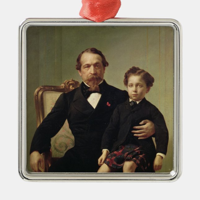 Ornement Métallique Louis-Napoléon Bonaparte d'empereur et son fils (Devant)