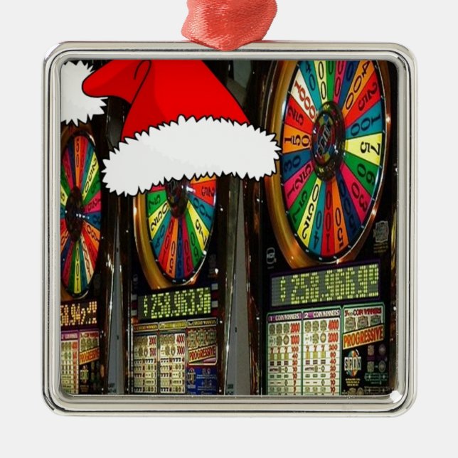 Ornement Métallique Machines à sous Santa Hat (Devant)