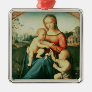 Ornement Métallique Madonna et enfant avec St John le baptiste