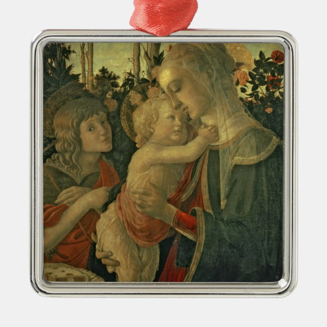 Ornement Métallique Madonna et enfant avec St John le baptiste (huile (Devant)