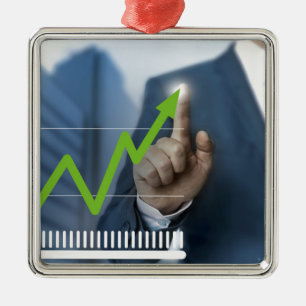 Ornement Métallique Man showing stock price touchscreen concept