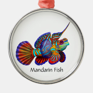 Ornement Métallique Mandarin Goby Dragonet Fish Ornament