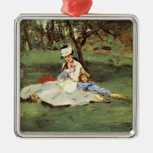 Ornement Métallique Manet Impressionniste Français Famille Jardin Pein