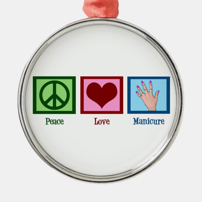 Ornement Métallique Manucure Peace Love (Devant)