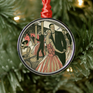 Ornement Métallique Mariage Art Déco Vintage, Première Danse des Jeune