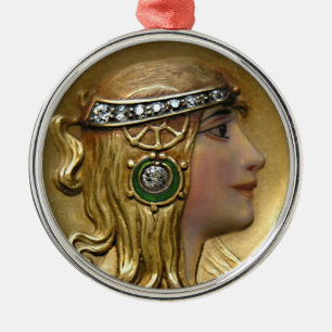 Ornement Métallique Médaillon Art Nouveau