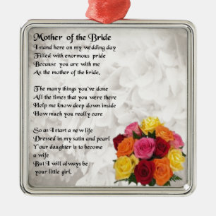 Ornement Métallique Mère du poème de jeune mariée - fleurs