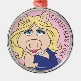 Ornement Métallique Miss Piggy en robe violette