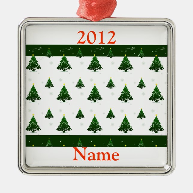 Ornement Métallique Modèle de l'ornement de Noël personnalisé (Devant)