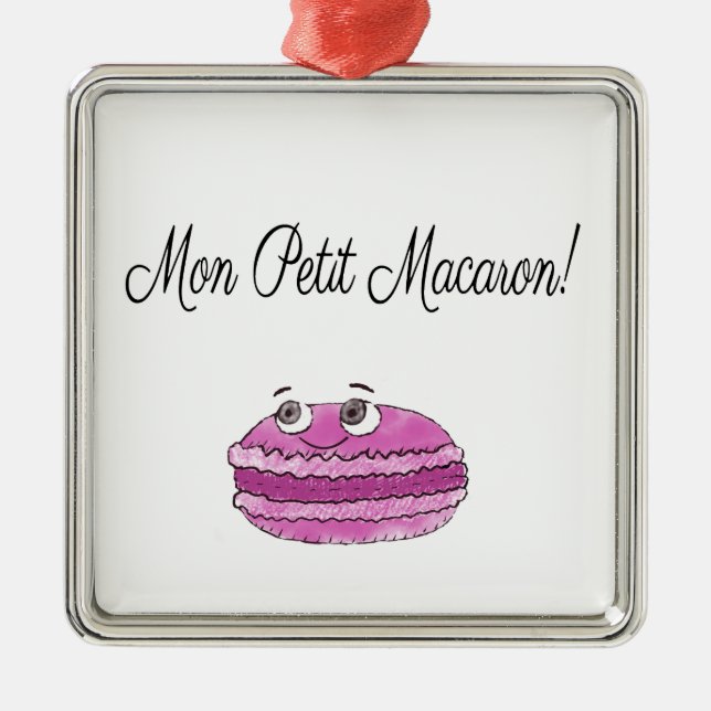 Ornement Métallique Mon Petit Macaron (Devant)