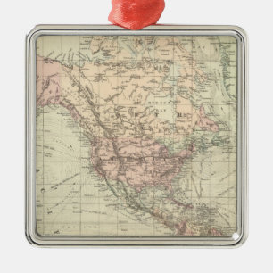 Ornement Métallique Monde sur les projections du Mercator
