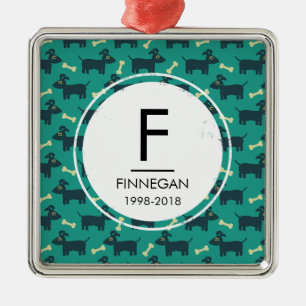 Ornement Métallique Motif chien mignon avec oreilles disquettes et os