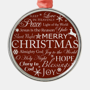 Ornement Métallique Mots de Noël typographie