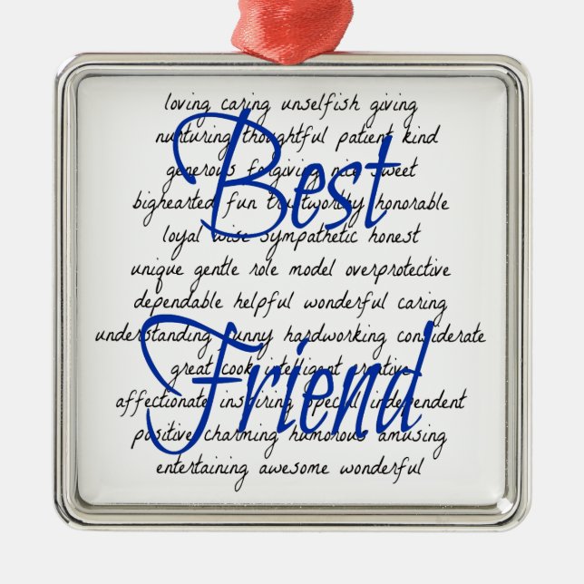 Ornement Métallique Mots pour Male Best Friend (Devant)