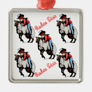 Ornement Métallique Mutton Buster de l'ornement de Noël de Western Ro