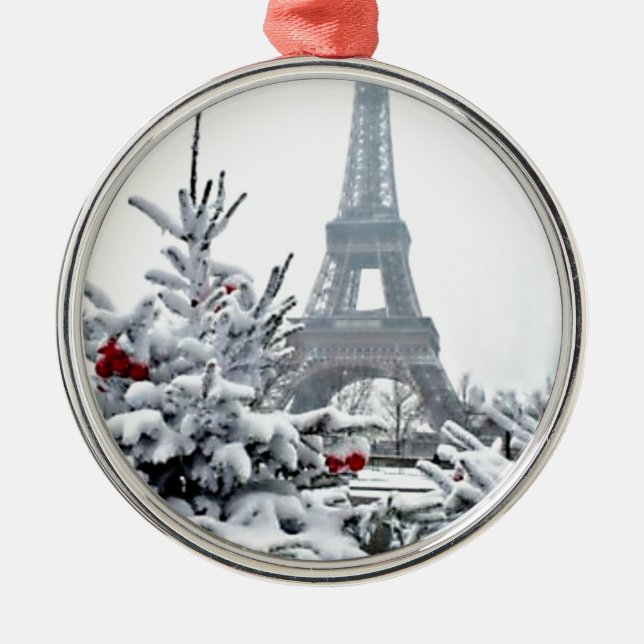 Ornement Métallique Noël blanc français (Devant)