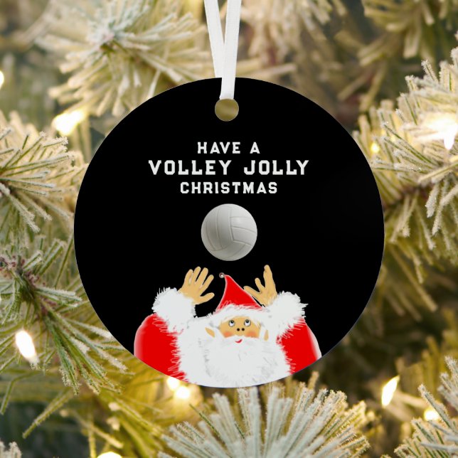 Ornement Métallique Noël de volley-ball personnalisé (Insitu)