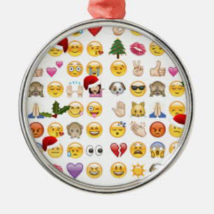 Ornement Métallique noël emojis