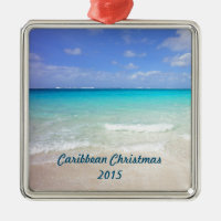 Noël tropical des Caraïbes bleu azuré de plage