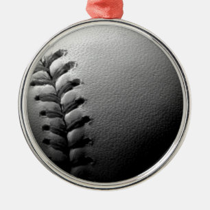 Ornement Métallique Noir et blanc Gros plan de base-ball