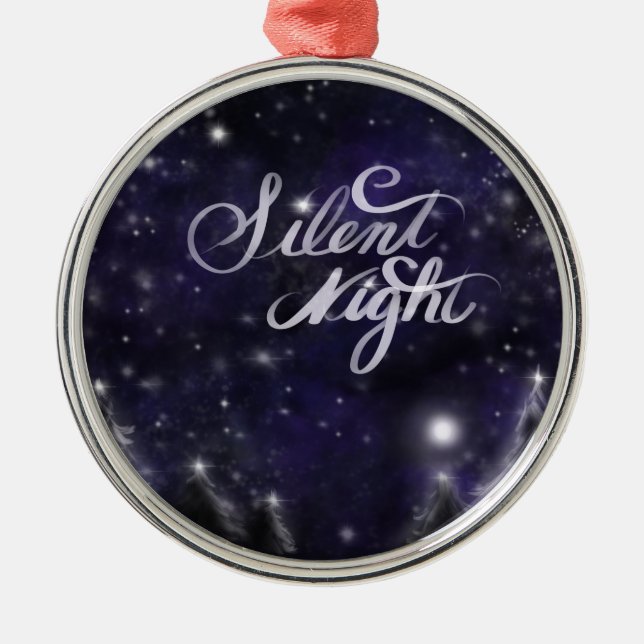 Ornement Métallique Nuit silencieuse - romantique Fête de neige (Devant)