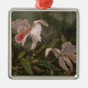 Ornement Métallique Orchidées et colibris de jungle