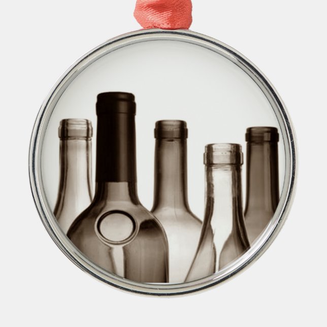 ORNEMENT MÉTALLIQUE ORNAMENT DE BOUTEILLES DE VIN POUR LES AMOUREUX (Devant)