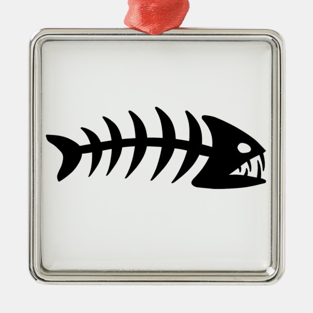 Ornement Métallique Os de poissons de piranha (Devant)