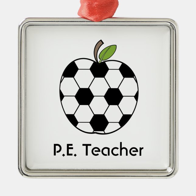 Ornement Métallique P.E. Le ballon de football Apple de professeur (Devant)