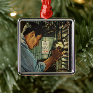 Ornement Métallique Panneau de disjoncteur électrique vintage