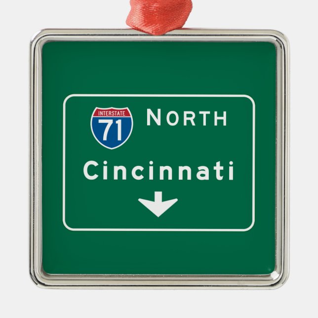 Ornement Métallique Panneau routier de Cincinnati, OH (Devant)